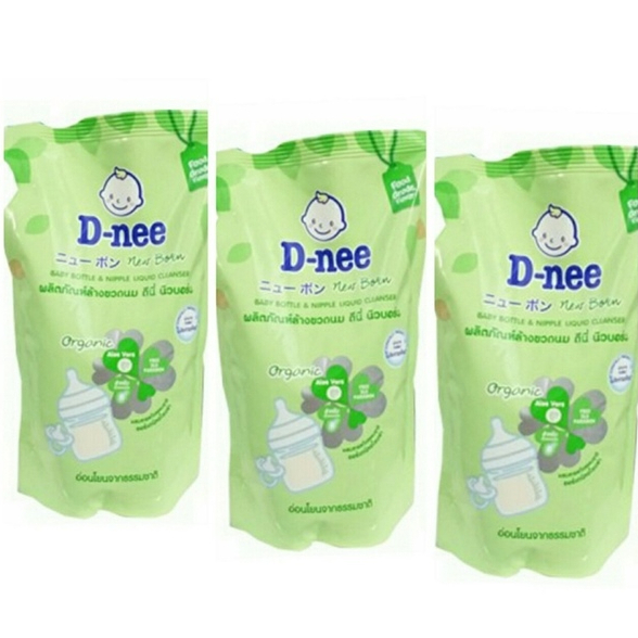 Dnee - Nước rửa bình Dnee Thái Lan - Xanh lá - 600ml (Túi) - NRH06000101