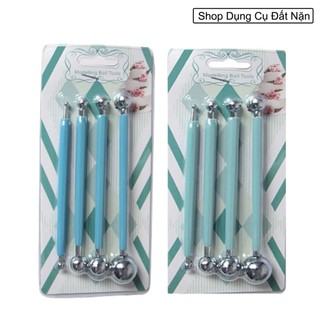 Bộ 4 mo dụng cụ tạo hình đất sét, miết cánh hoa đất sét