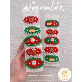 Kẹp tóc Noel bằng len handmade