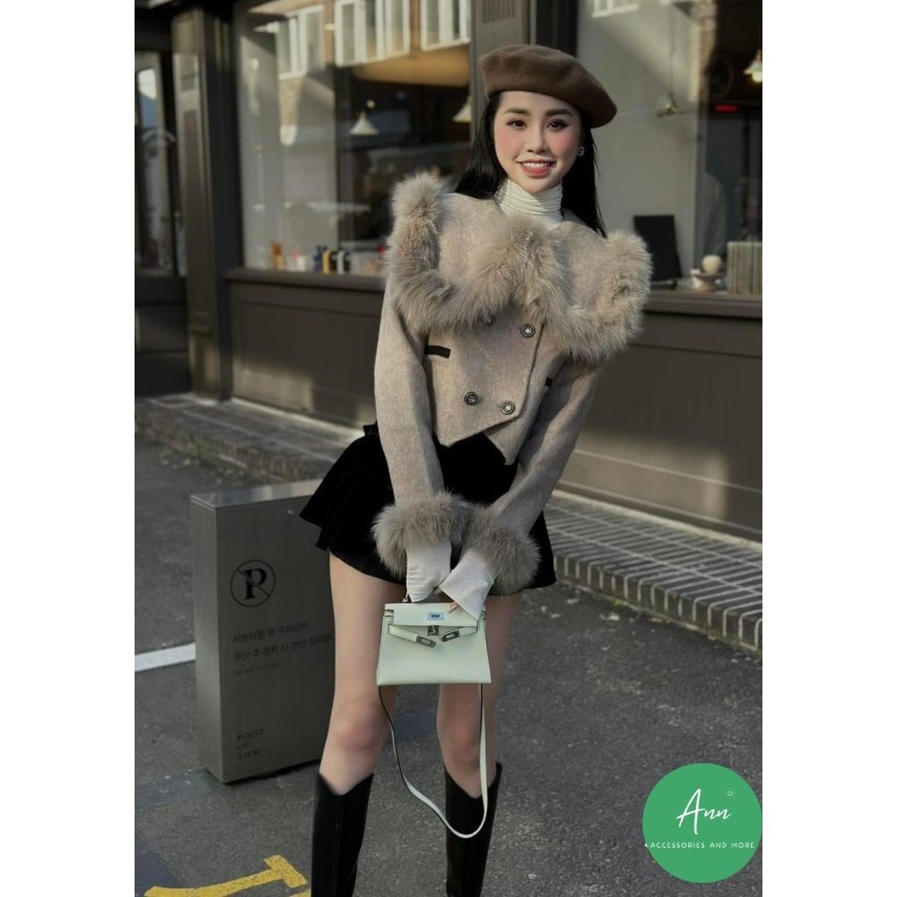 Mũ nồi dạ Nâu Tây cực xinh, thiết kế thời trang, phong cách HQ