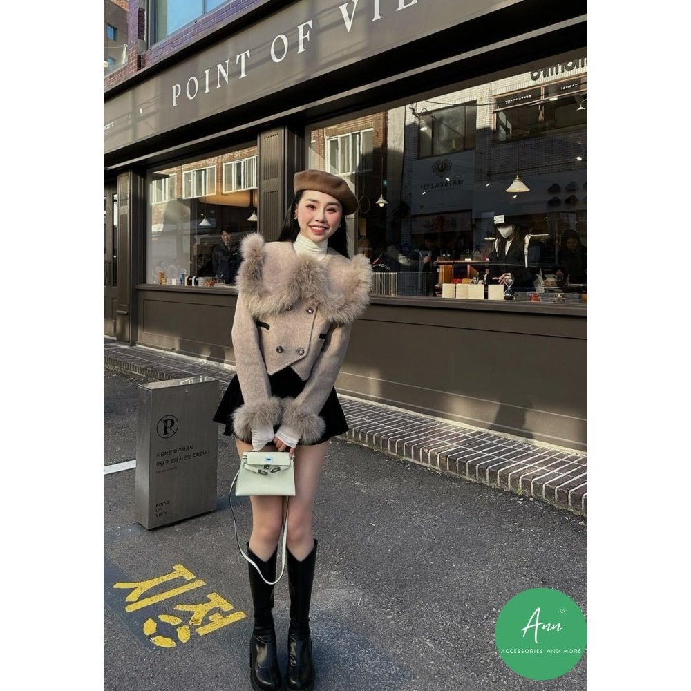 Mũ nồi dạ Nâu Tây cực xinh, thiết kế thời trang, phong cách HQ