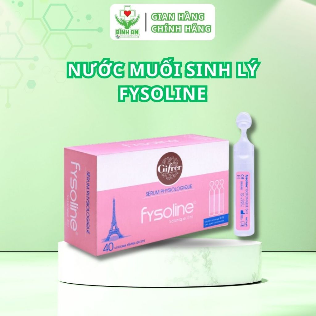 Nhỏ mắt, mũi, tai Fysoline Đẳng trương (40 ống x 5ml), vệ sinh hàng ngày cho bé, loại bỏ các chất nhầy trong mũi,tai.