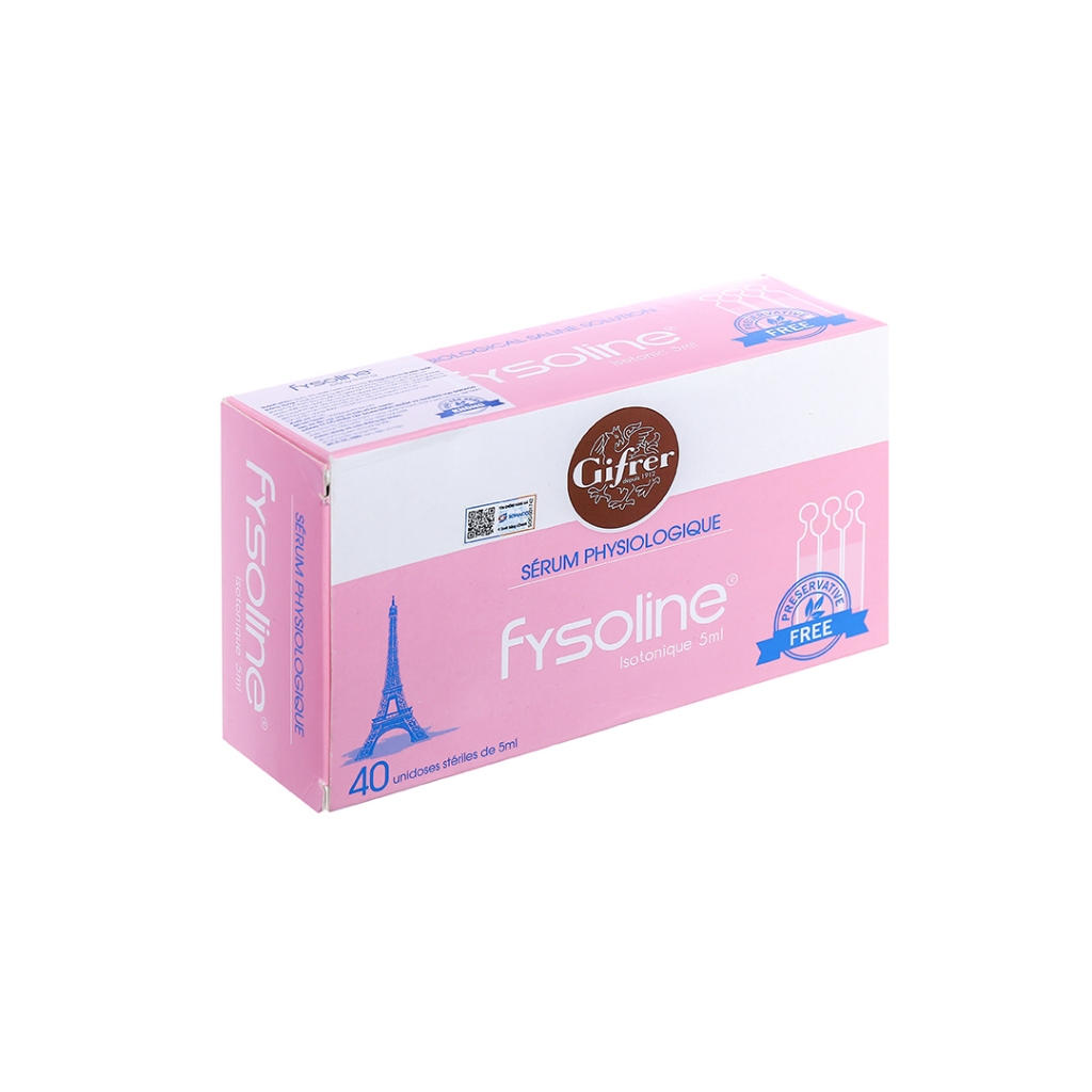 Nhỏ mắt, mũi, tai Fysoline Đẳng trương (40 ống x 5ml), vệ sinh hàng ngày cho bé, loại bỏ các chất nhầy trong mũi,tai.