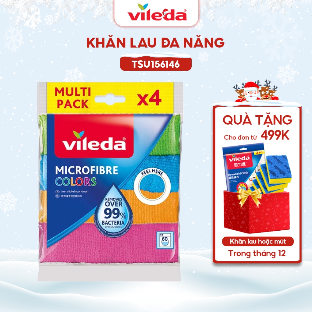 Khăn lau đa năng VILEDA set 4 chiếc một gói - TSU156146