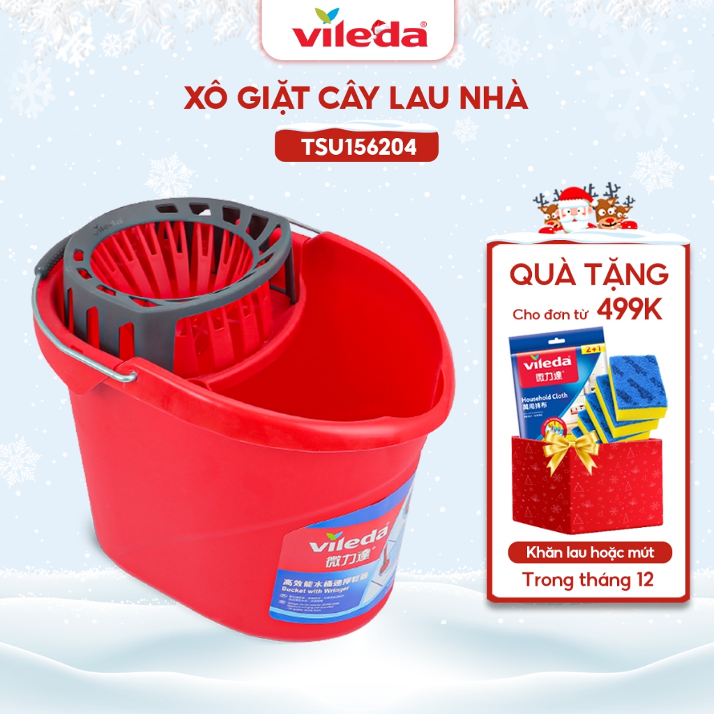 Xô giặt cây lau nhà VILEDA Supermocio gồm giá vắt nước thông minh, tuổi thọ 20000 lần, dung tích 10L - TSU156204