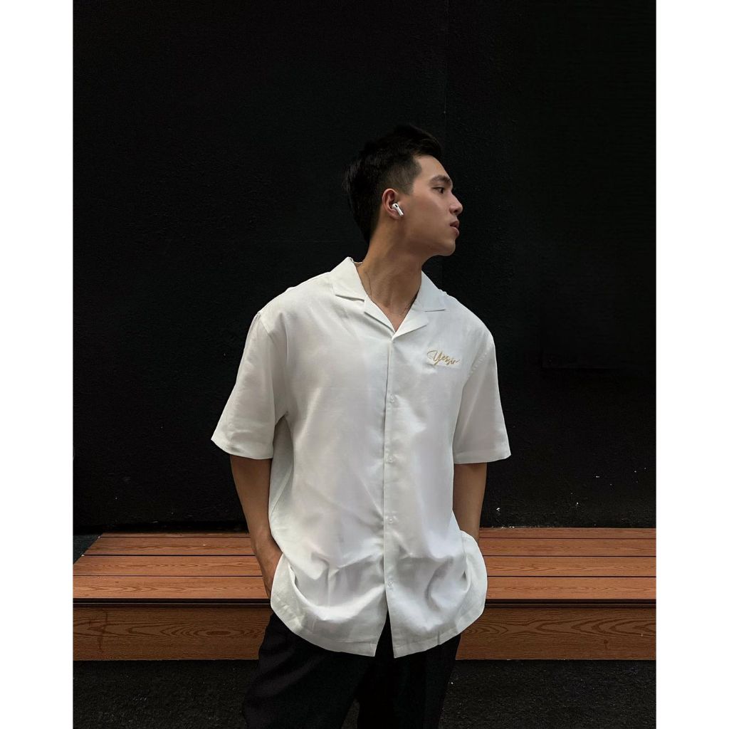 Yessir - Camp Collar Linen Shirt - Áo sơ mi tay ngắn