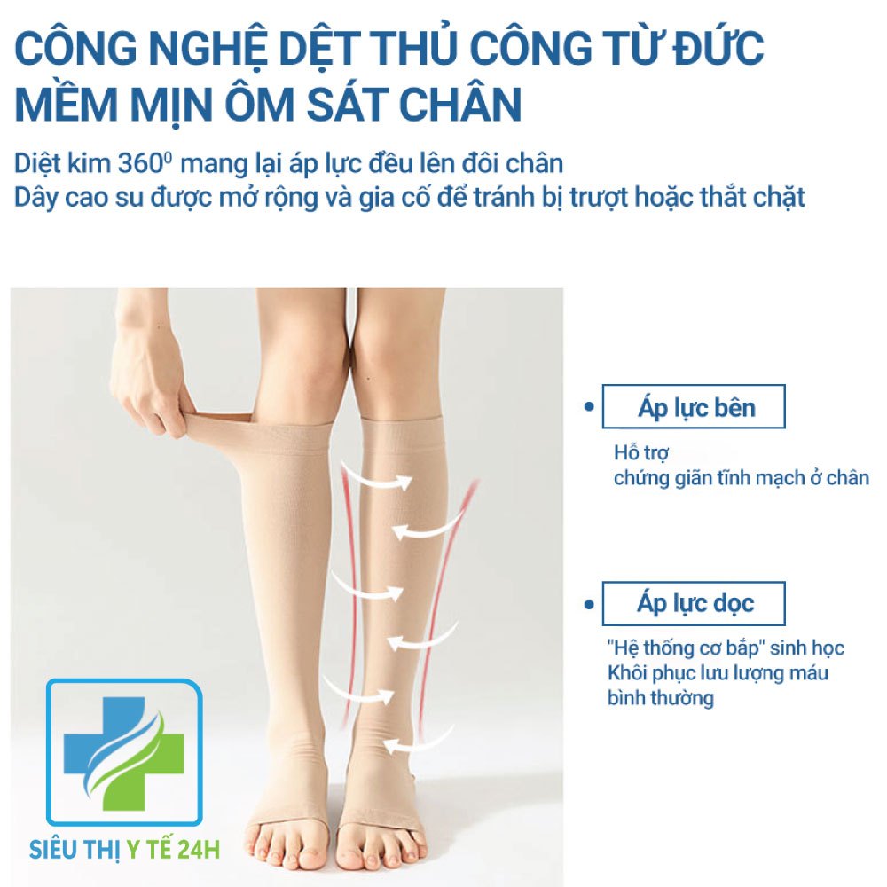 Vớ y khoa, vớ giãn tinh mạch hỗ trợ chống suy giãn tĩnh mạch