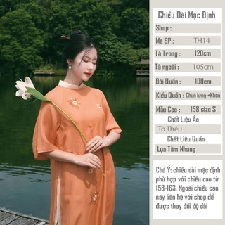 Bigsize Áo Dài Cách Tân Nữ Tơ Thêu TH14