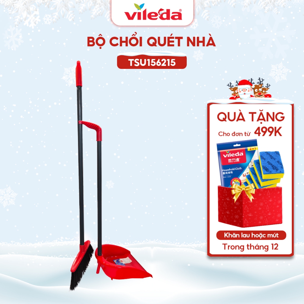 Bộ chổi quét nhà kèm xẻng hốt VILEDA tay cầm dài, tháo lắp tiện lợi, tiết kiệm không gian - TSU156215