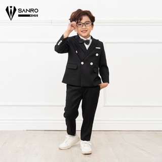 Bộ vest bé trai thiết kế màu đen 4 cúc