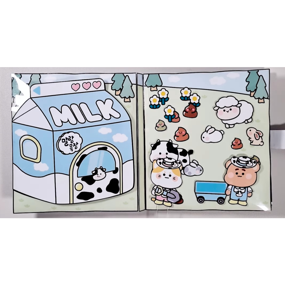 Squishy búp bê giấy Trang Trại bò sữa -Happyfunny