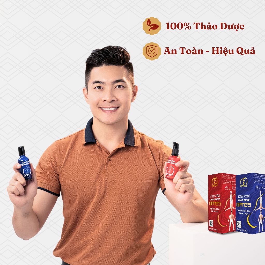 Cao xoa bóp GIANG'S  - Dầu nóng lạnh thảo dược masage toàn thân và cổ vai gáy- Liệu trình 2 đỏ 1 xanh chai 50 ml