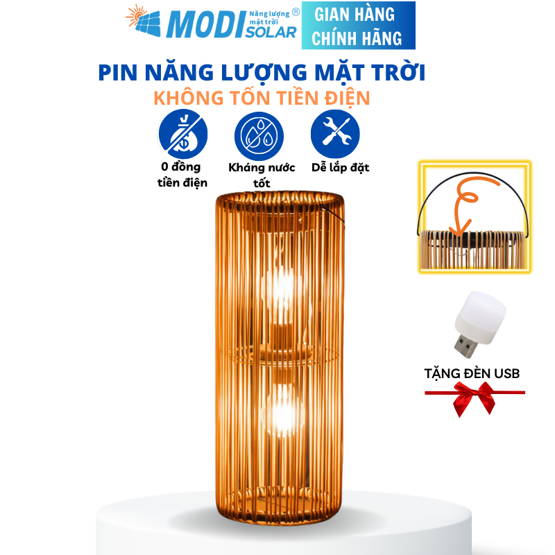 Đèn Gỗ Trang Trí Năng Lượng Mặt Trời MODI SOLAR, Đèn Để Bàn Trang Trí Nhà Ở, Khách Sạn, Nhà Hàng