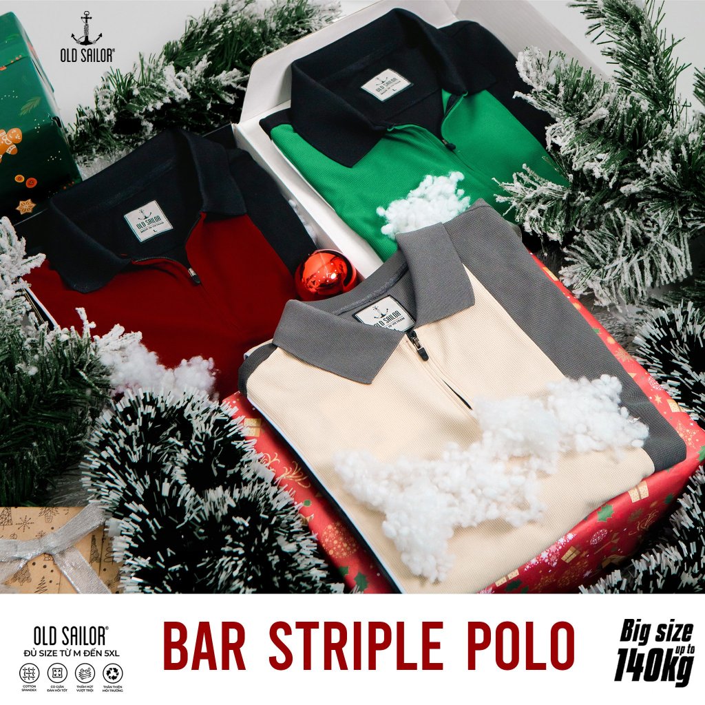 Áo polo 3-bar stripe Old Saillor - 88565 - Big size upto 5XL