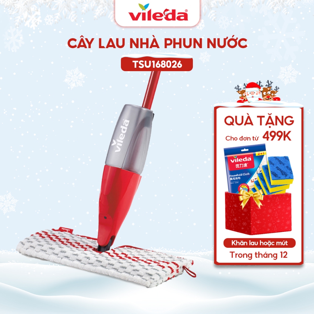 Cây lau nhà phun nước Vileda Promist Max tích hợp 2 tính năng, bông lau Powerzone quét sạch vết bẩn - TSU168026