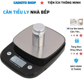 Cân Tiểu Ly Điện Tử 3kg - 0.1g, 5kg - 0.5g Cân Nhà Bếp Tiểu Li Làm Bánh, Cân Yến, Cafe, Hoa Quả