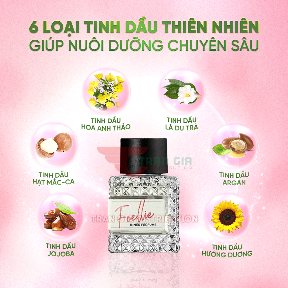 Nước hoa vùng kín FOELLIE Eau De BonBon Inner Perfume Cao Cấp Hàn Quốc, hương đào ngọt ngào, tươi mát 10ml
