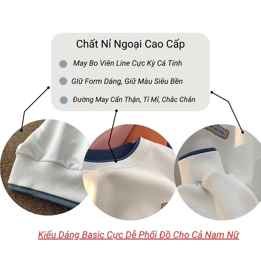 Áo Sweater Nam Nữ Chất Cotton Nỉ Ngoại Hàng Xuất Cao Cấp Trơn Cổ Tròn Dài Tay Local Brand