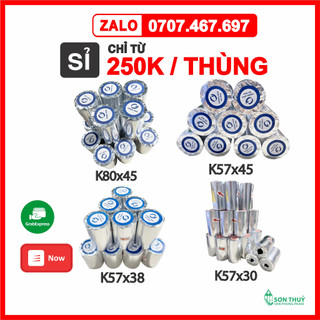 GIẤY IN BILL K80, K57, K58 Giấy in Nhiệt Giá Rẻ, Shop Online, Cafe, Cửa Hàng,TAXI, POS Cầm Tay Now/Grab/Goviet