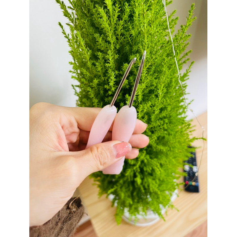 Que Móc Jin Lan Cán Nhựa Hình Mèo Thần Tài Siêu Cute, Que Móc Len Thượng Hải