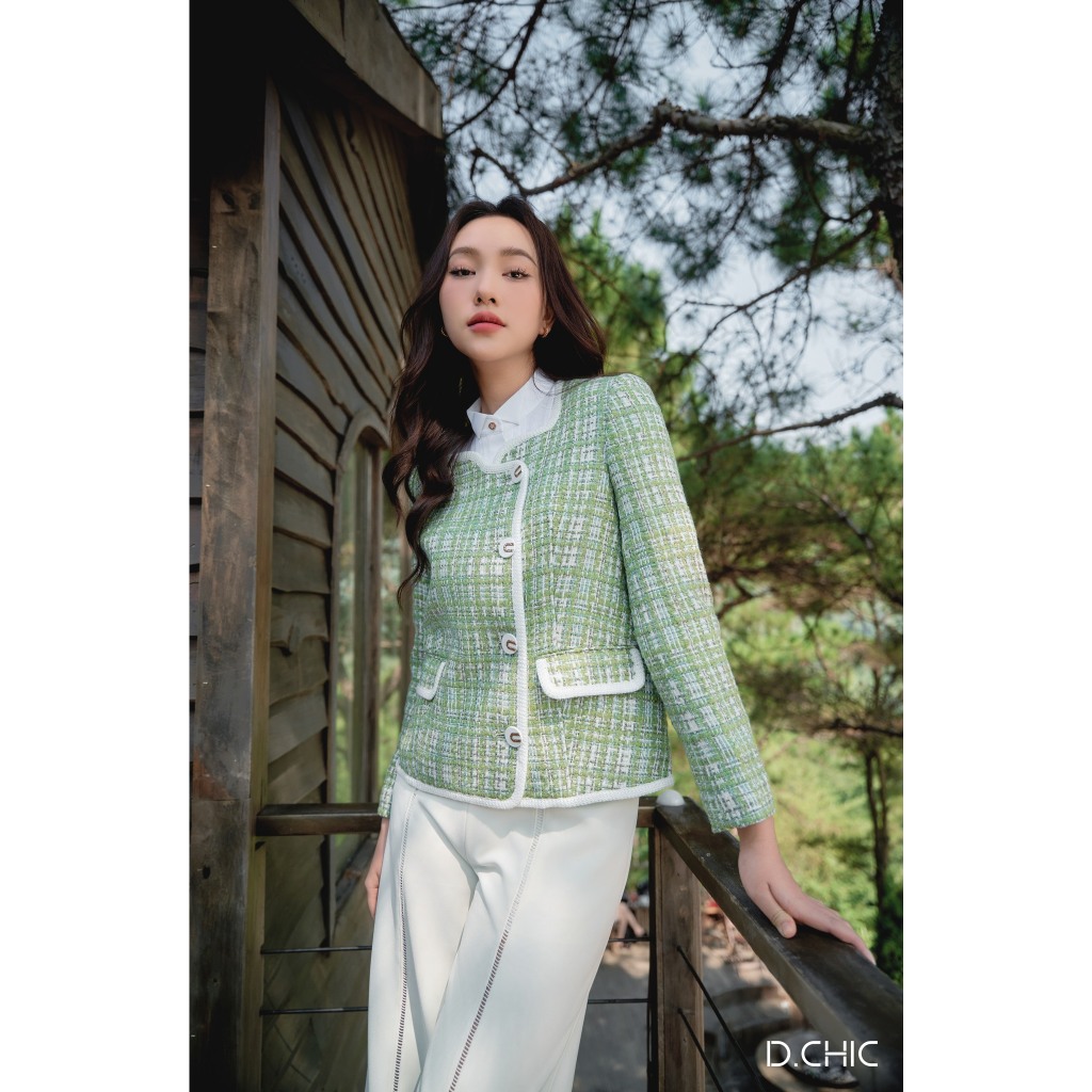 D.CHIC Áo khoác cúc lệch 2 túi MS: 160696