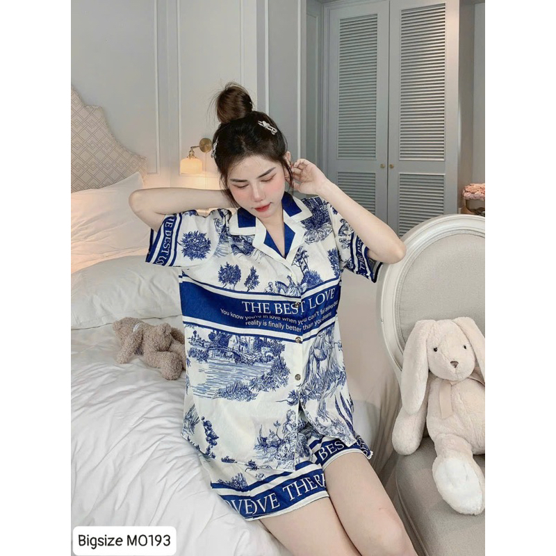 Bigsize-pizama ngắn tay lụa xước mịn