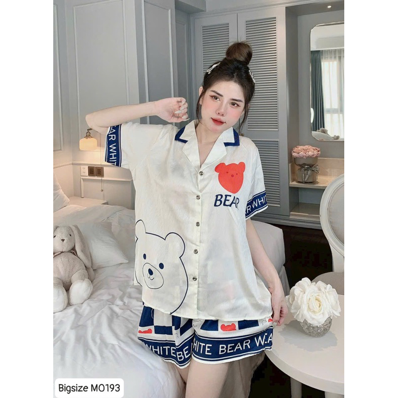 Bigsize-pizama ngắn tay lụa xước mịn