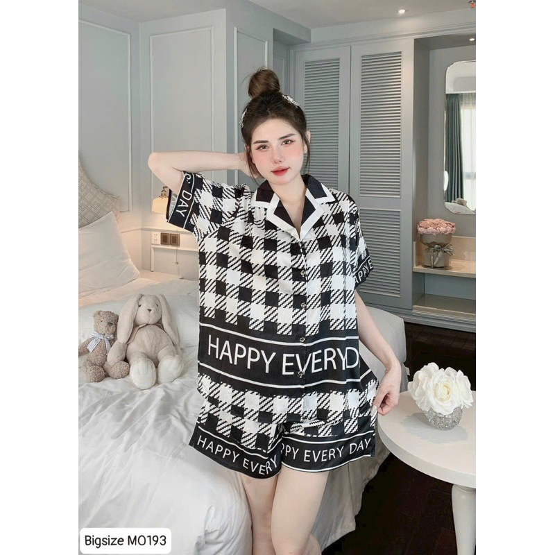 Bigsize-pizama ngắn tay lụa xước mịn