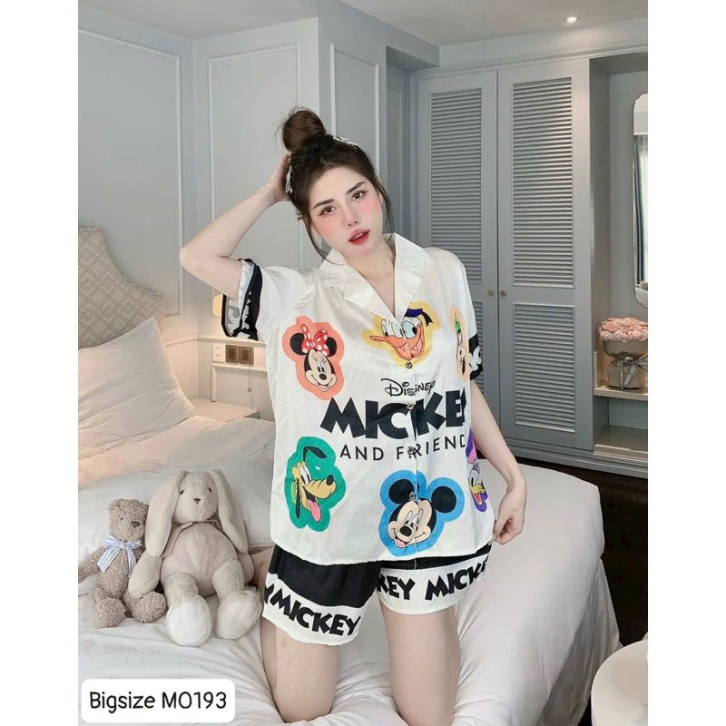 Bigsize-pizama ngắn tay lụa xước mịn