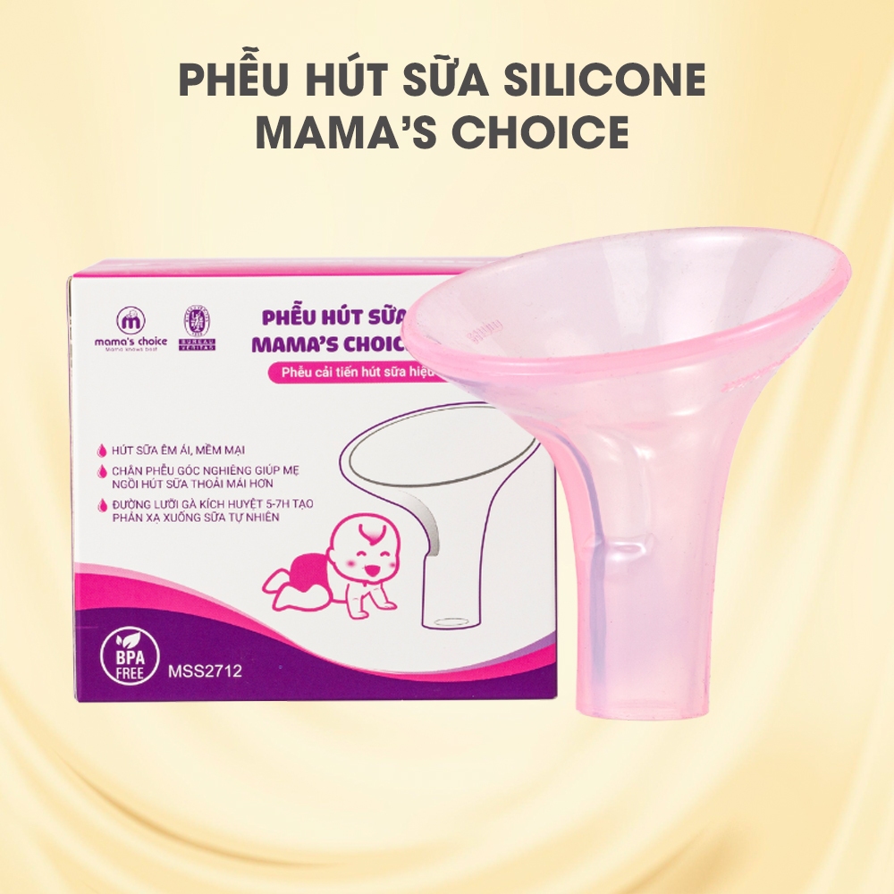 Phễu hút sữa silicon Mama's Choice PumpFit chính hãng an toàn không BPA, massage êm ái không đau rát (1 cái)