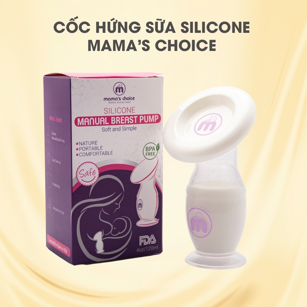Cốc hứng sữa rảnh tay silicon cao cấp Mama's Choice an toàn và tiện lợi - Phễu hứng sữa mẹ khi cho con bú
