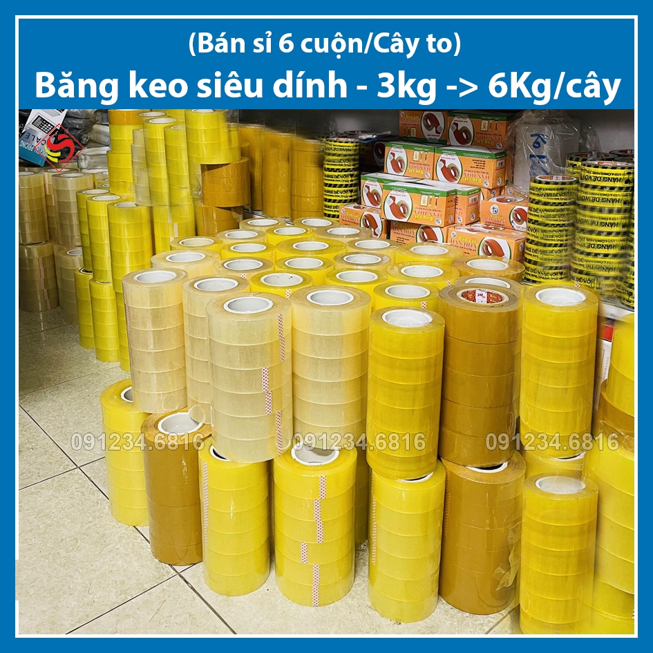 (Bán sỉ 6 cuộn/Cây) - Băng keo siêu dính từ 3kg đến 6kg/Cây
