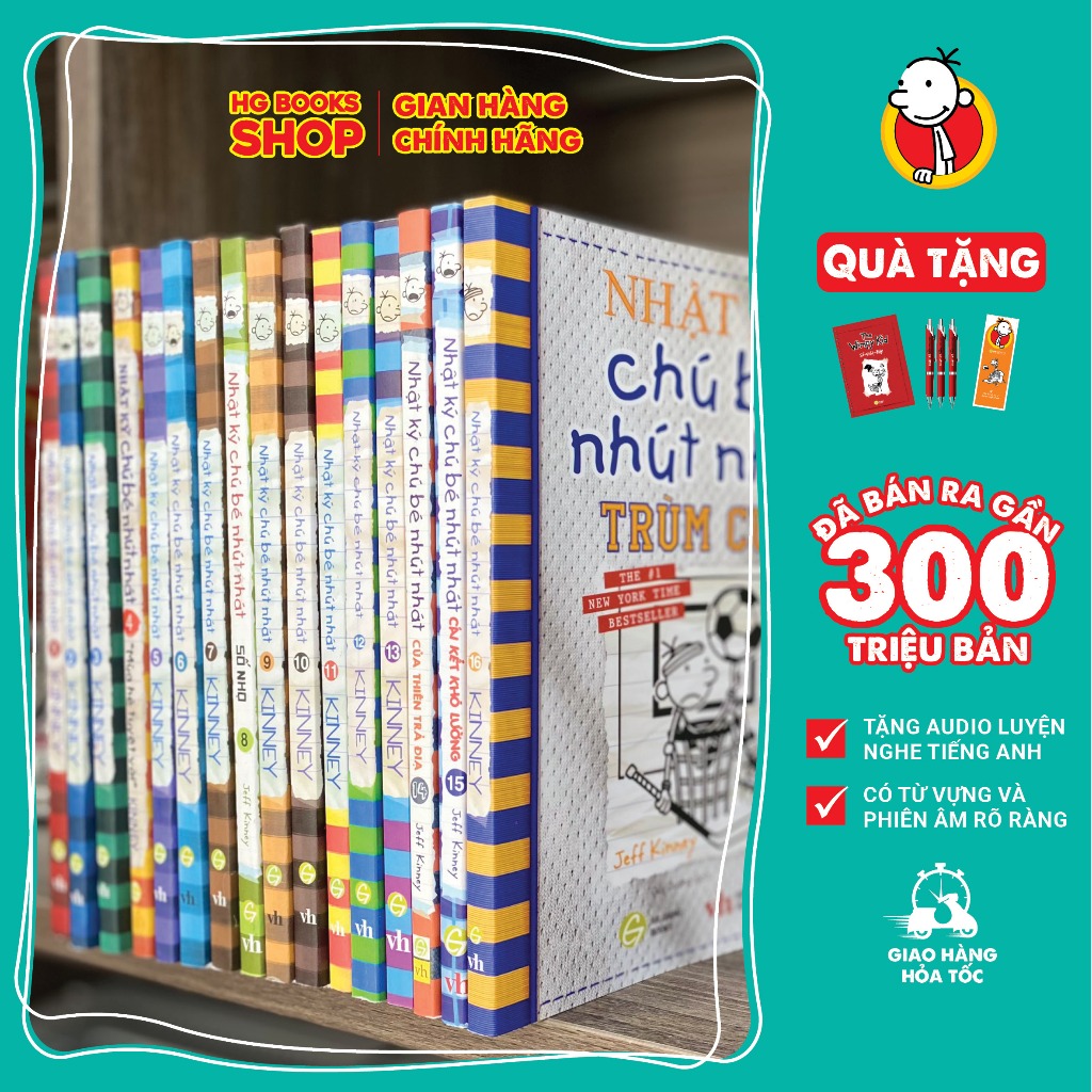 [Tập lẻ] Sách song ngữ Nhật Ký Chú Bé Nhút Nhát (Diary of a Wimpy Kid). Đã bán 300 triệu bản, tặng kèm file nghe