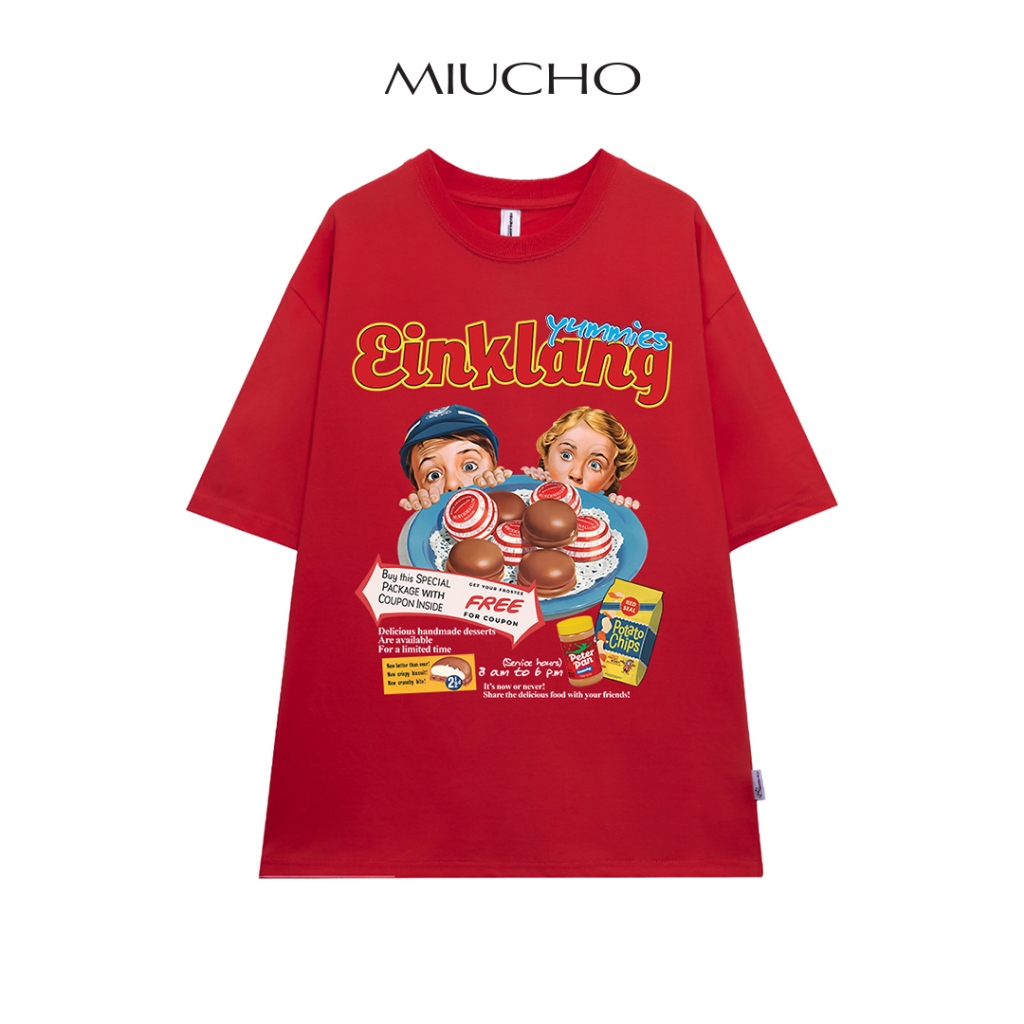 Áo thun nữ form rộng AT396 Miucho chất vải cotton in graphic