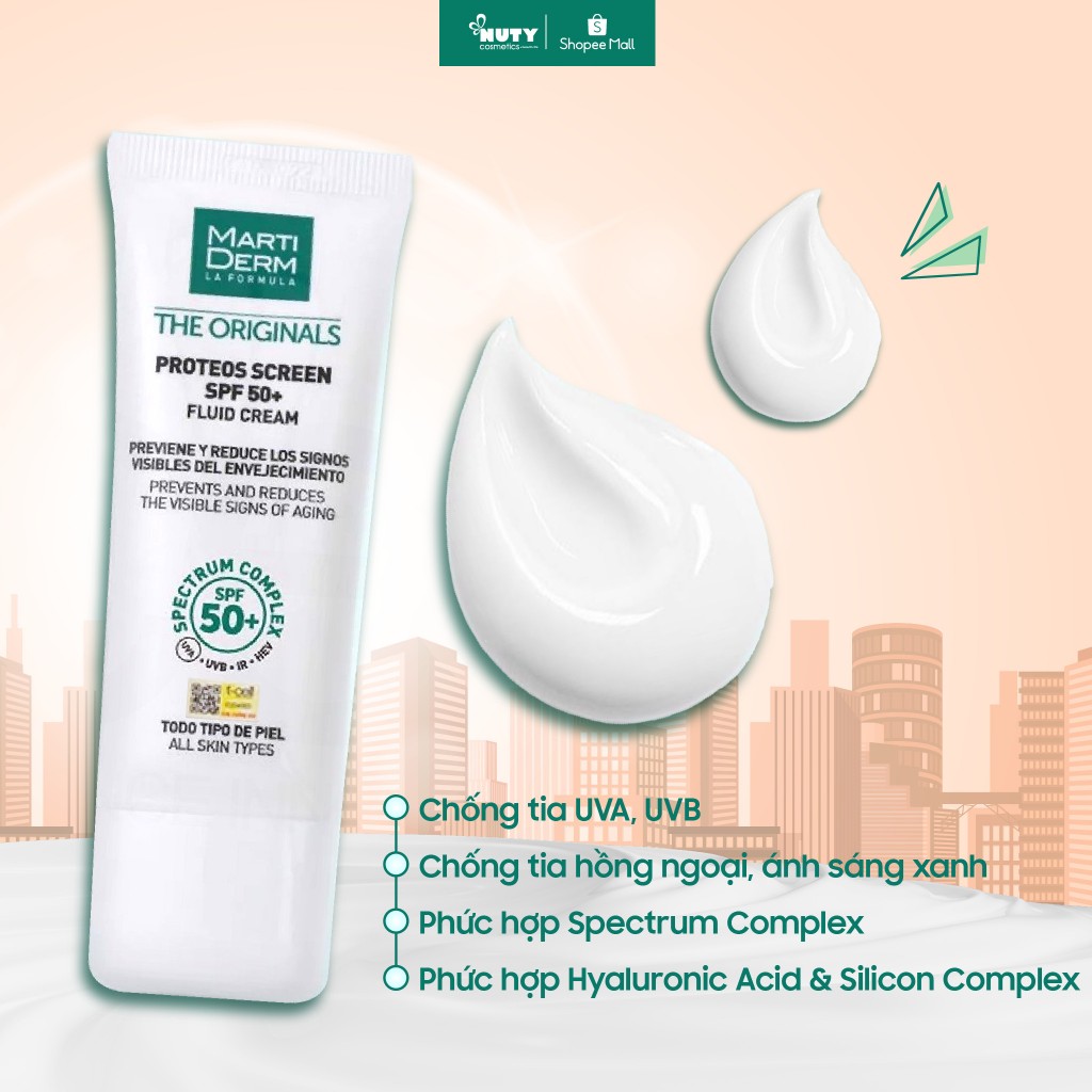 Kem Chống Nắng Phổ Rộng Toàn Diện Martiderm Proteos Screen SPF50+ (40ml)