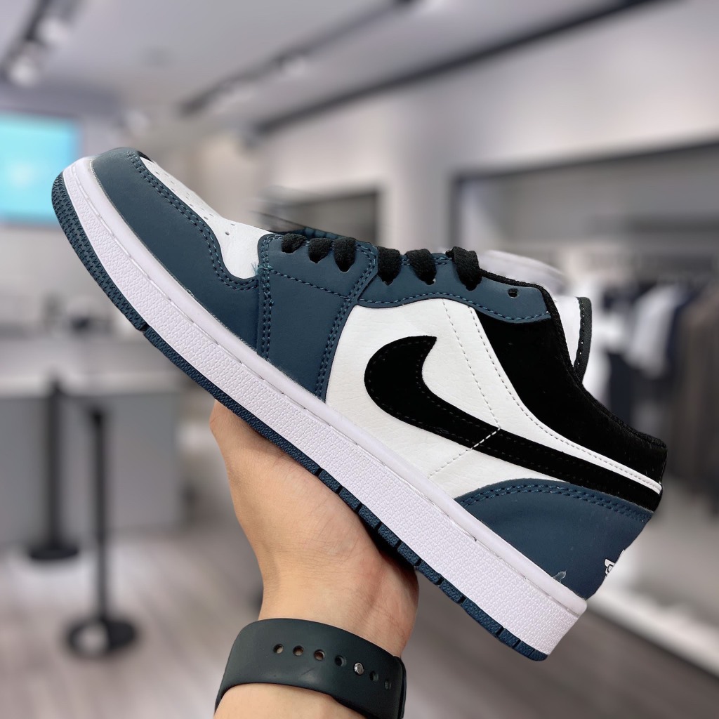 Giày thể thao jd xanh navy cổ thấp ,Giày jordan low 1 xanh than nam nữ