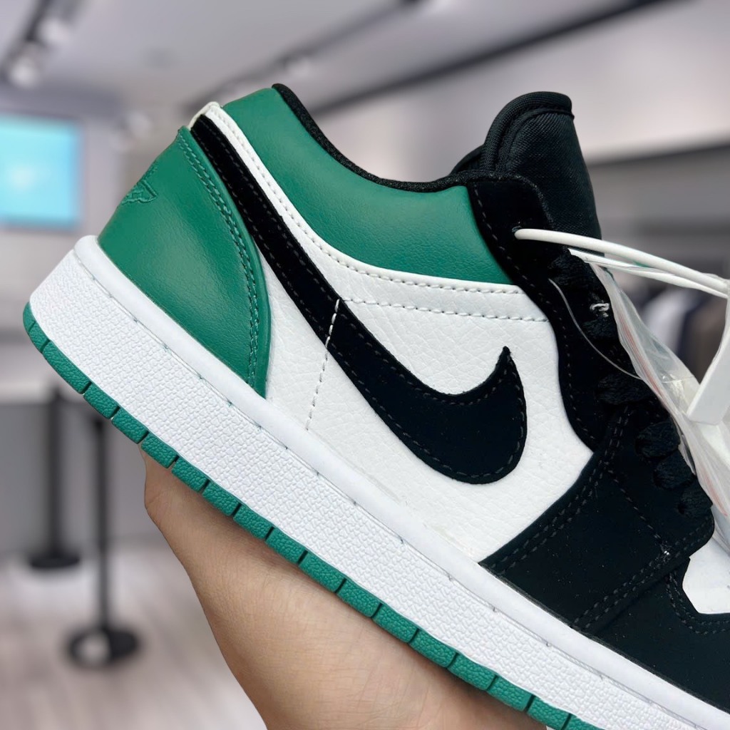 Giày Jordan 1 Low Pine Green, Giày Jordan cổ thấp Gót Xanh Lá Nam Nữ bản S.Cấp full box bill