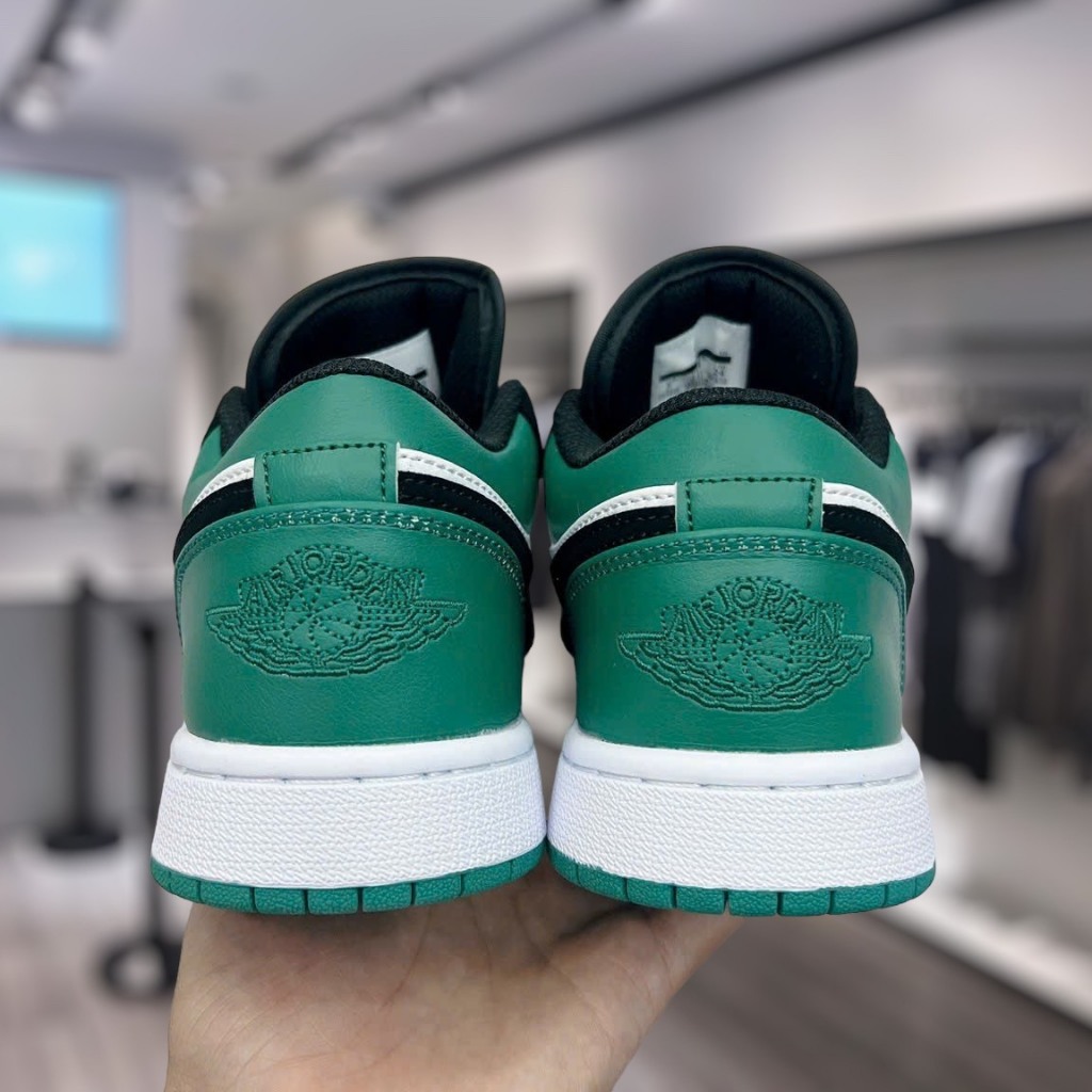 Giày Jordan 1 Low Pine Green, Giày Jordan cổ thấp Gót Xanh Lá Nam Nữ bản S.Cấp full box bill