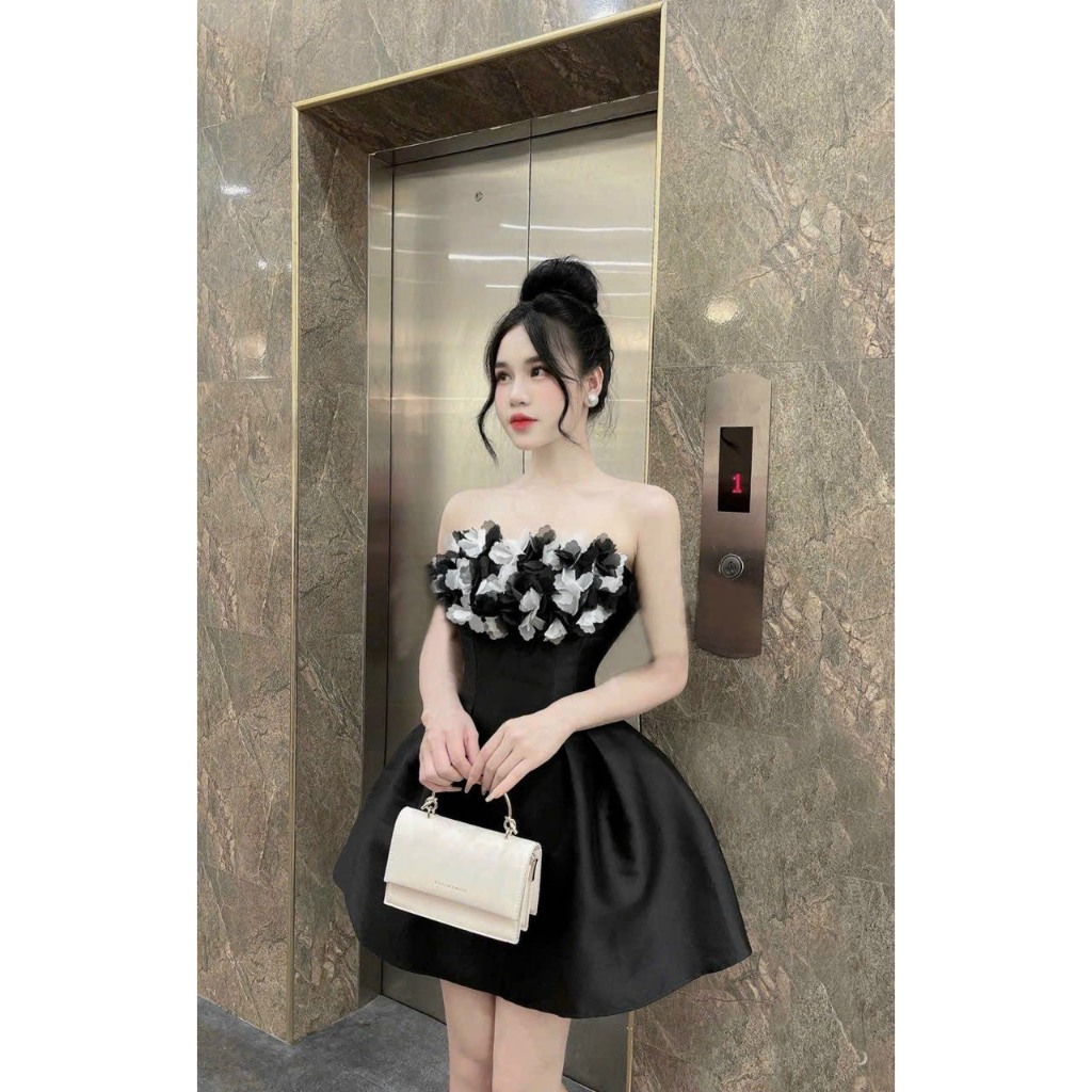 ĐẦM XOÈ CUP ĐÍNH HOA NỔI 3D