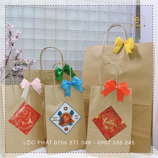 Mua là có quà: Túi giấy tết, túi giấy quà tặng - tặng kèm tem + nơ lụa siêu xinh