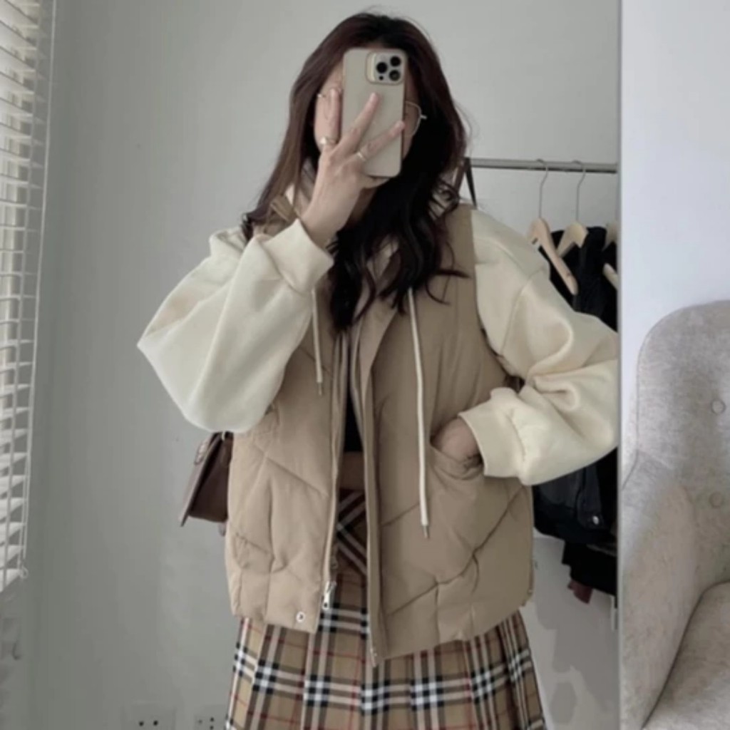 [ Hết Hàng ] Áo phao gile nữ dáng ngắn, áo khoác phao ấm áp phong cách Hàn Quốc (ảnh thật) Thương hiệu STY
