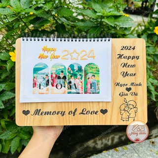 Quà tặng ý nghĩa cho người yêu, lịch in ảnh cá nhân theo yêu cầu – Lịch gỗ để bàn trang trí bàn làm việc