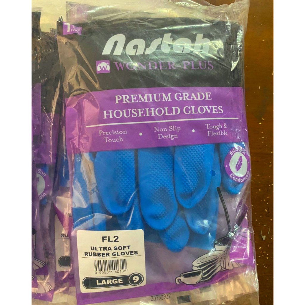 Găng tay cao su rửa chén bát Nastah FL2 _ Bao tay nhập khẩu Malaysia Siêu bền và Dày dặn, không mùi