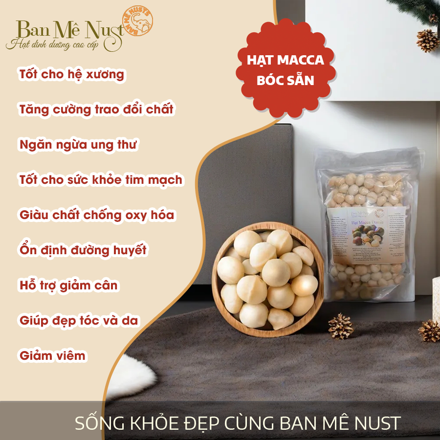 Nhân hạt macca DakLak, nhân Mắc ca Đăk Lăk, loại đặc biệt ngon giòn, có chứng nhận ATVSTP