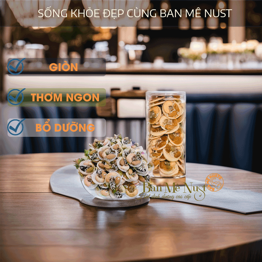 Bánh Đồng Tiền Mix Hạt, Giàu Dinh Dưỡng: Hạt Điều, Hạnh Nhân, Nho khô, mè, mạch nha..bánh mix hạt, hạt điều