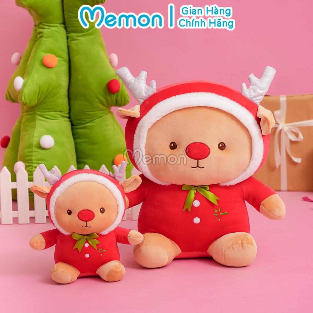 Gấu Bông Tuần Lộc Baby Giáng Sinh Noel Cao Cấp Memon