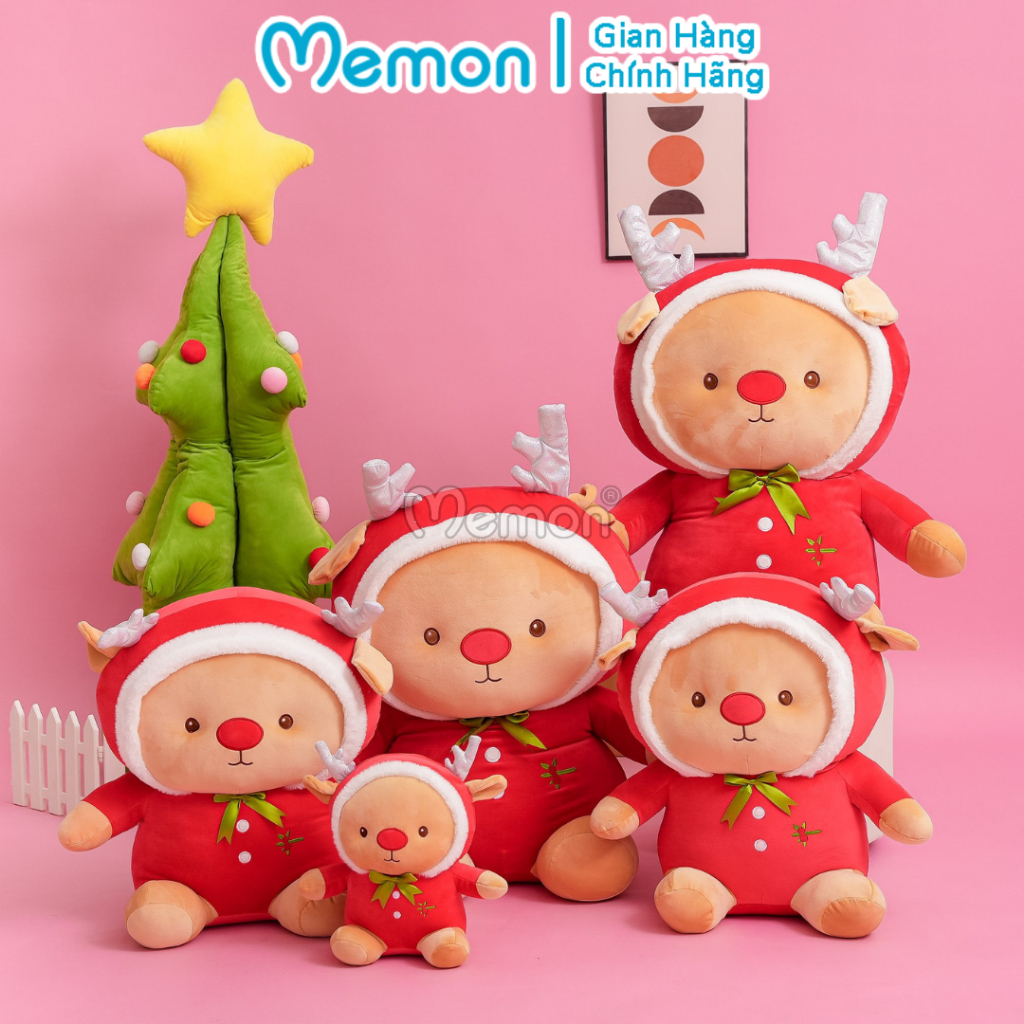 Gấu Bông Tuần Lộc Baby Giáng Sinh Noel Cao Cấp Memon