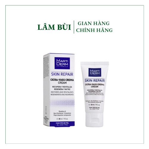 Kem Dưỡng B5 MartiDerm Skin Repair Cicra Vass Cream Dưỡng Ẩm Tái Tạo Phục Hồi Da Tổn Thương, Nhạy Cảm