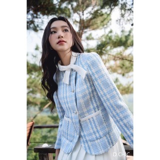 Áo cổ nơ cài cúc lệch 2 túi trước d.chic ms: 160730