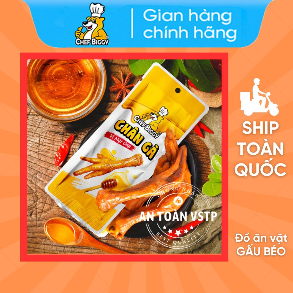 Chân Gà Chef Biggy Vị Mật Ong 42g, Đậm Đà Thơm Ngon, Hàng Việt Nam Chất Lượng Cao, Đồ Ăn Vặt Đạt Tiêu Chuẩ